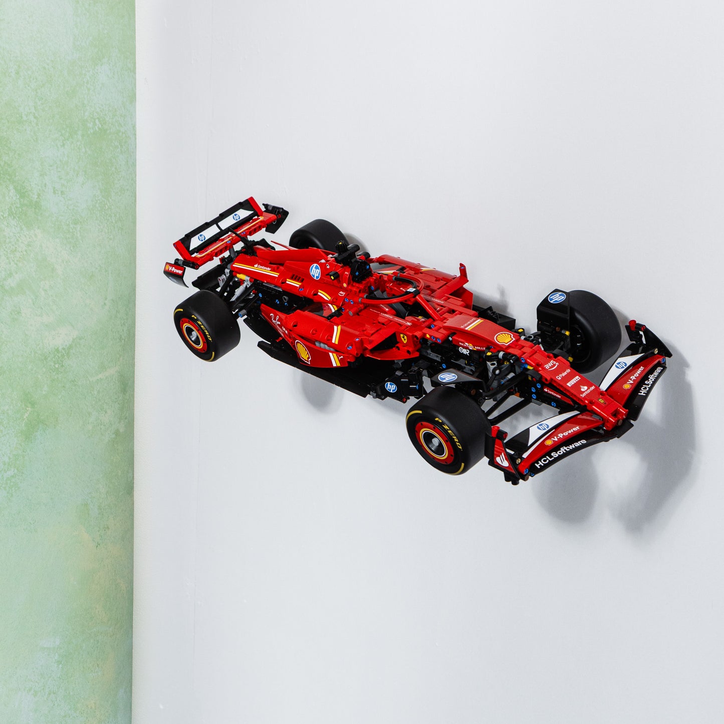 Wall Mount Bracket Compatible With Lego Technic Ferrari SF-24 42207 (Angled)