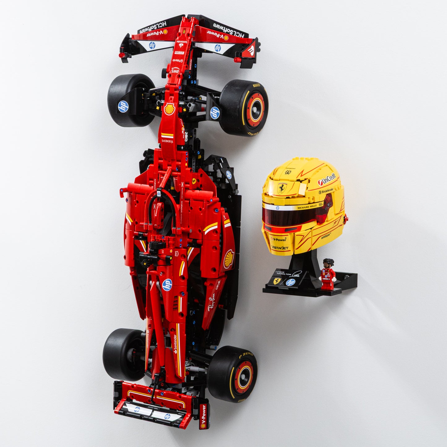 Wall Mount Compatible With LEGO Lewis Hamilton Helmet 43022 & LEGO Charles Leclerc Helmet 43014