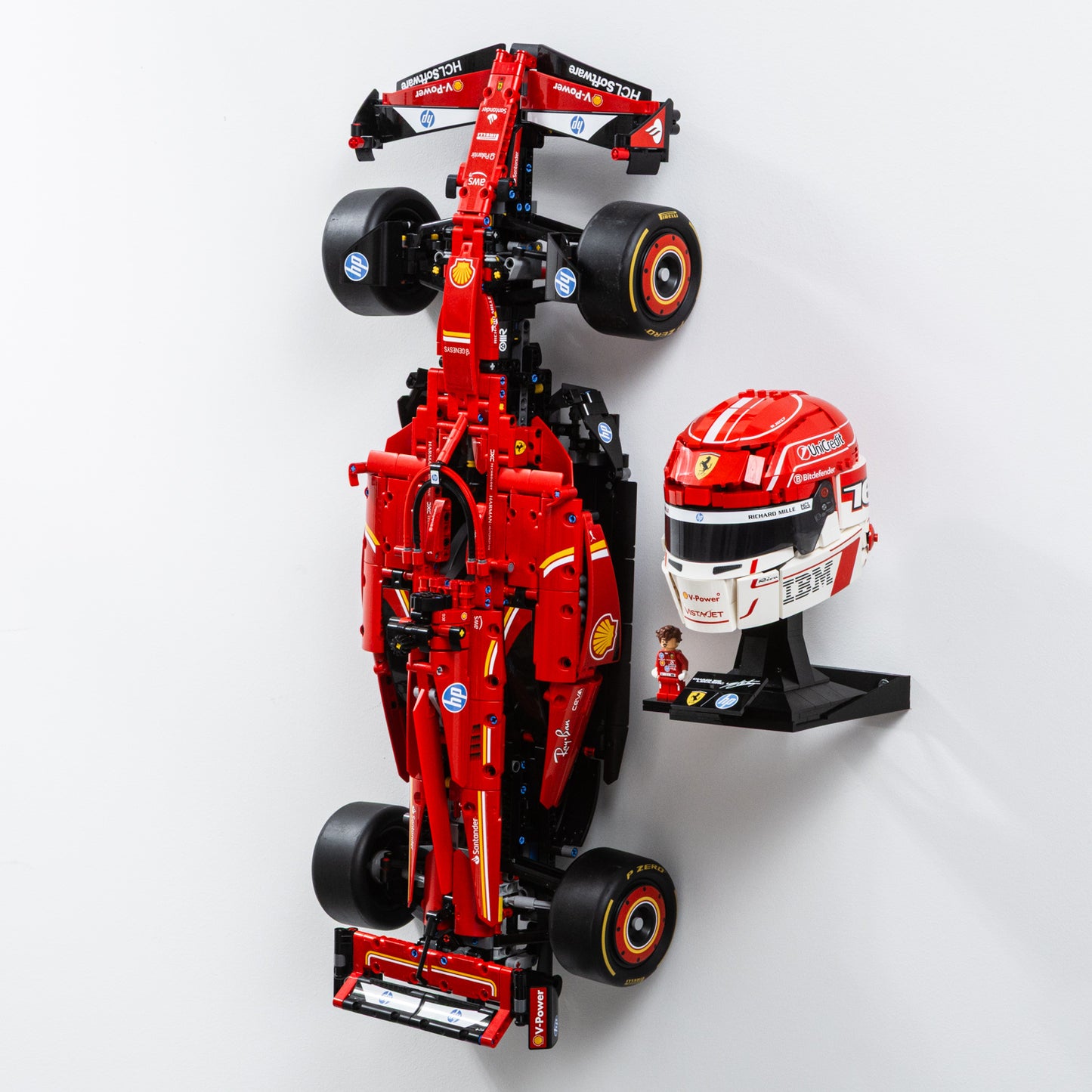 Wall Mount Compatible With LEGO Lewis Hamilton Helmet 43022 & LEGO Charles Leclerc Helmet 43014