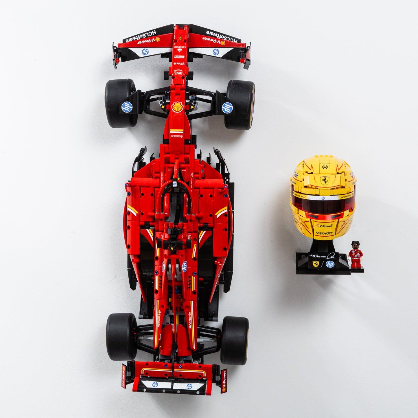 Wall Mount Compatible With LEGO Lewis Hamilton Helmet 43022 & LEGO Charles Leclerc Helmet 43014