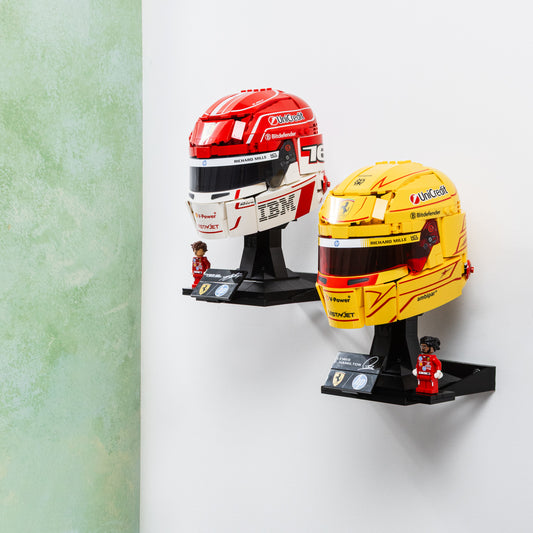 Wall Mount Compatible With LEGO Lewis Hamilton Helmet 43022 & LEGO Charles Leclerc Helmet 43014
