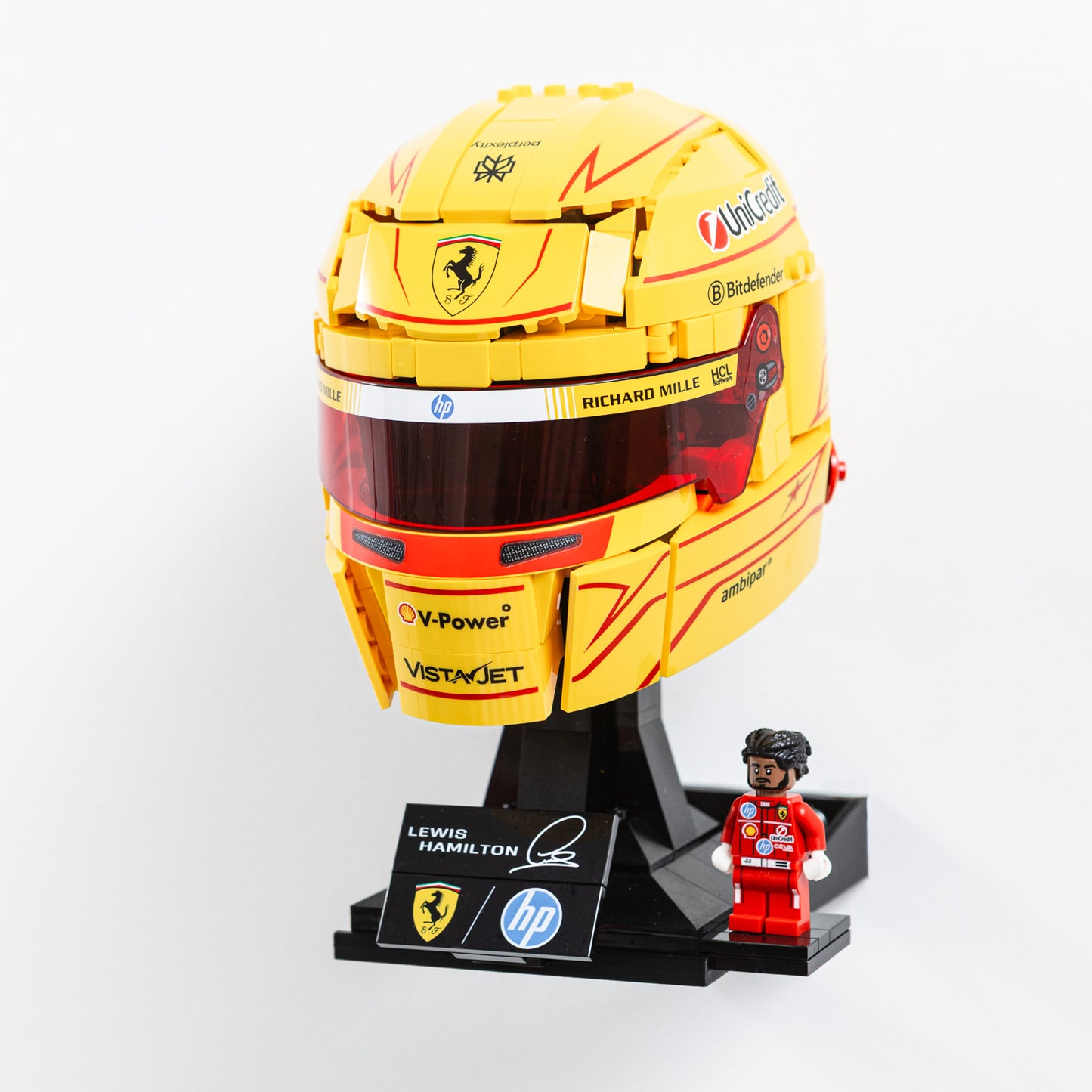 Wall Mount Compatible With LEGO Lewis Hamilton Helmet 43022 & LEGO Charles Leclerc Helmet 43014