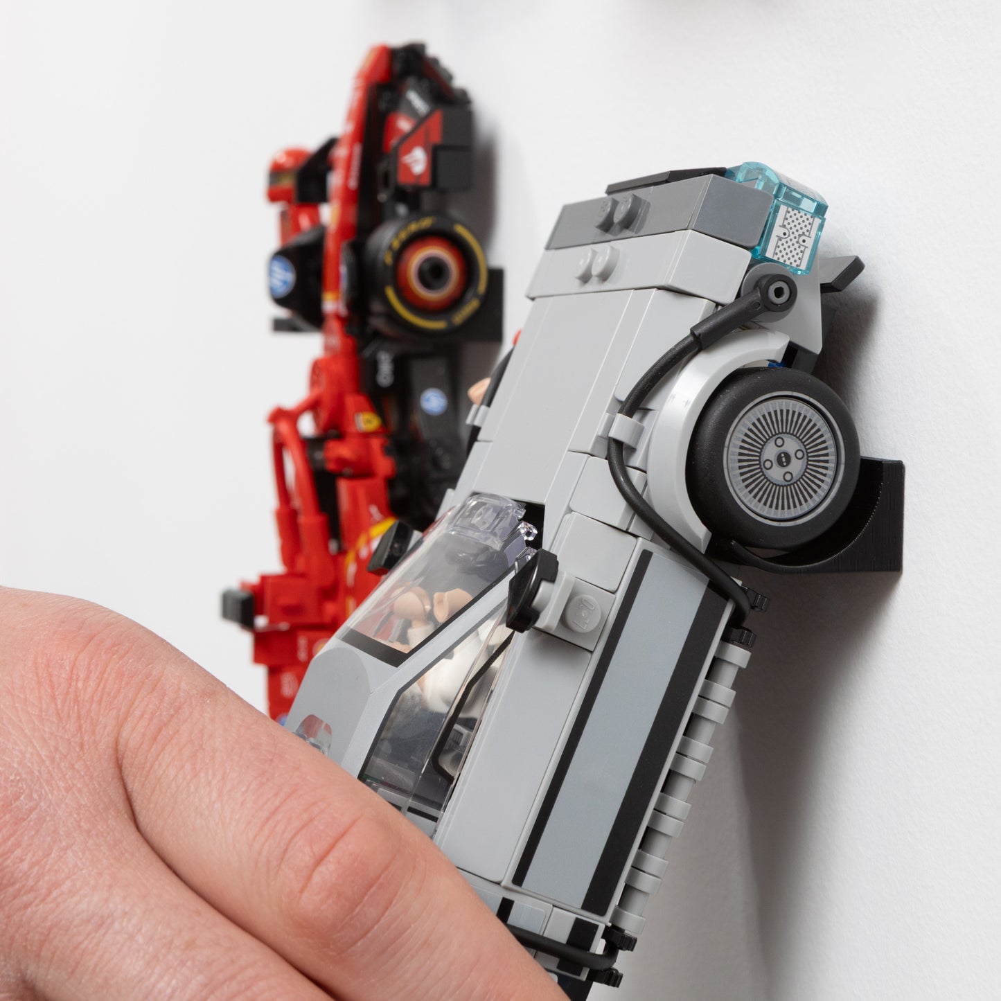 10X Wall Mount Hooks Compatible with LEGO Speed Champions Cars with Driver Display Stands