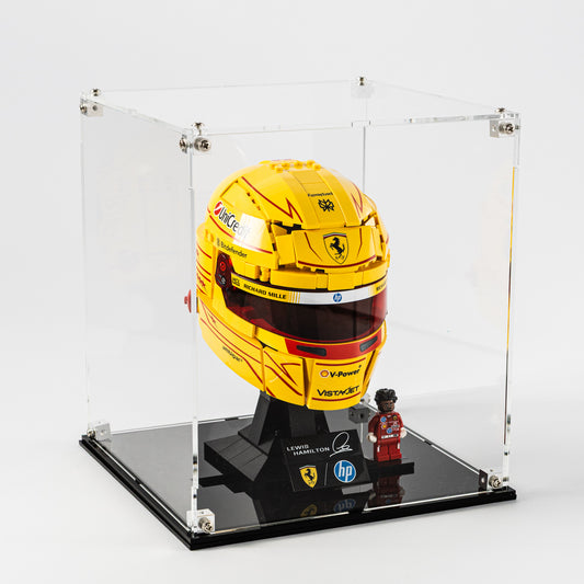 Acrylic Display Case Compatible With LEGO Lewis Hamilton Helmet 43022 & Charles Leclerc Helmet 43014