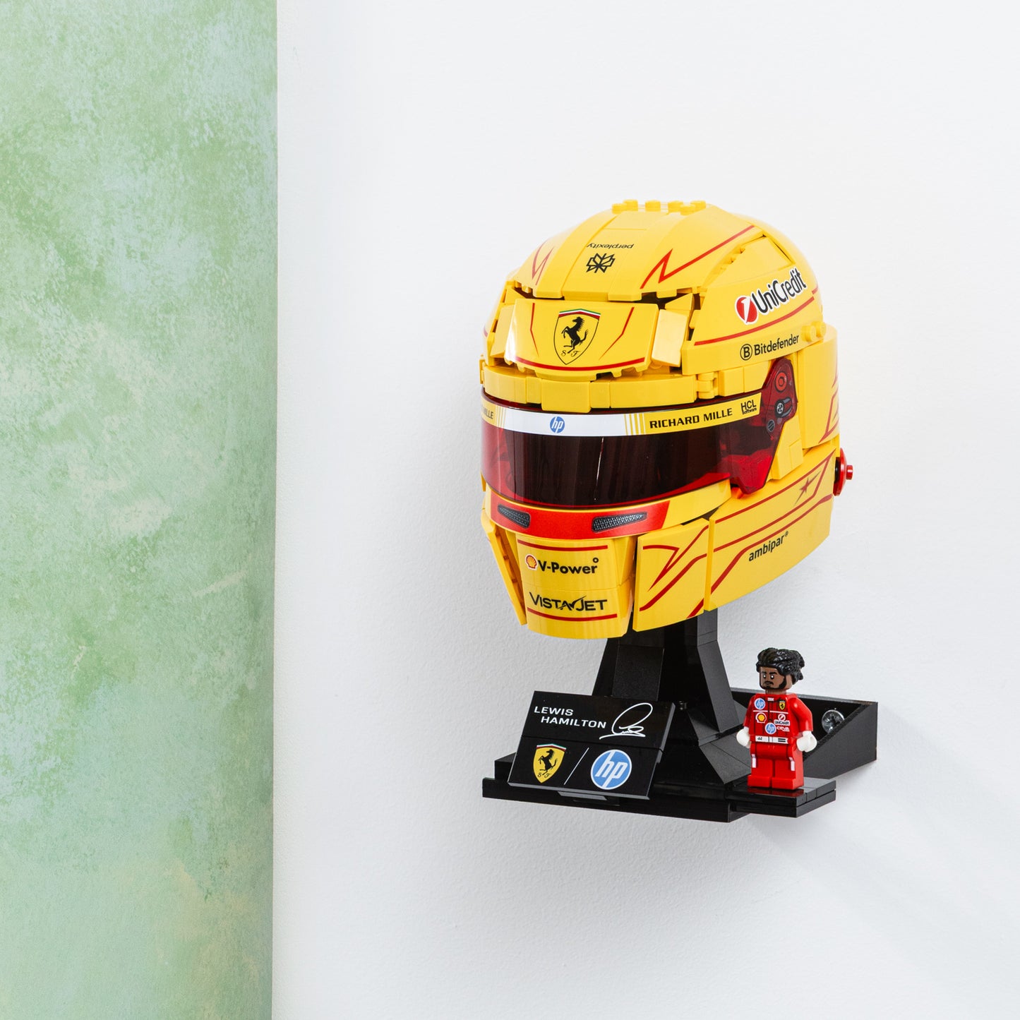 Wall Mount Compatible With LEGO Lewis Hamilton Helmet 43022 & LEGO Charles Leclerc Helmet 43014
