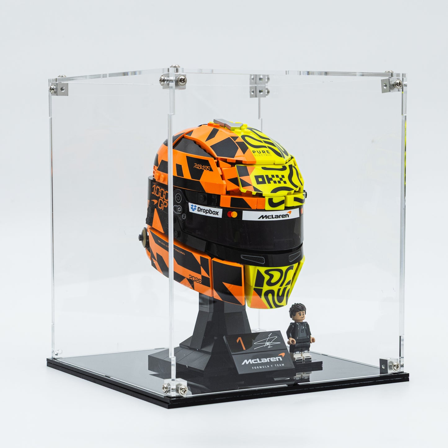 Acrylic Display Case Compatible With LEGO Lando Norris 43023 - Lewis Hamilton 43022 - Charles Leclerc 43014 – Oscar Piastri 43017