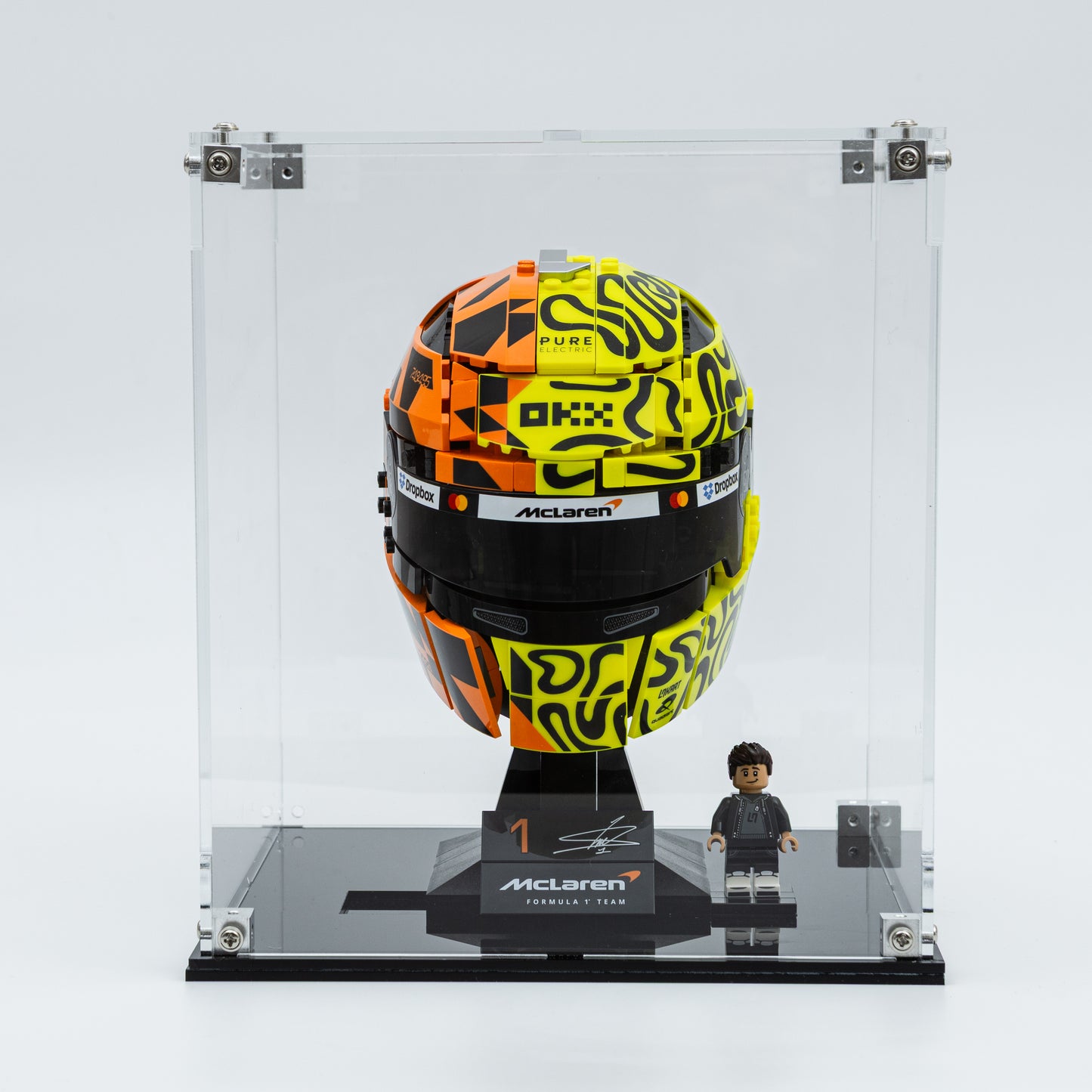 Acrylic Display Case Compatible With LEGO Lando Norris 43023 - Lewis Hamilton 43022 - Charles Leclerc 43014 – Oscar Piastri 43017