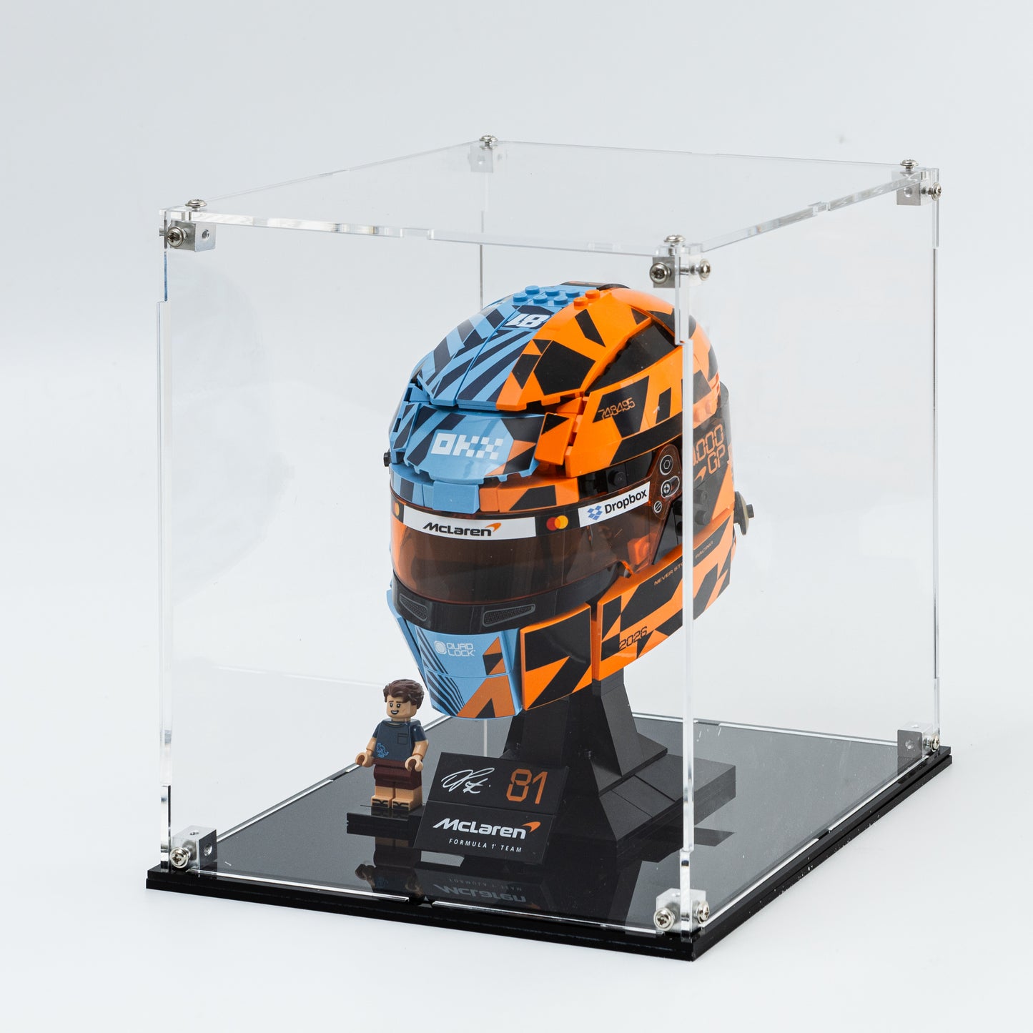 Acrylic Display Case Compatible With LEGO Lando Norris 43023 - Lewis Hamilton 43022 - Charles Leclerc 43014 – Oscar Piastri 43017