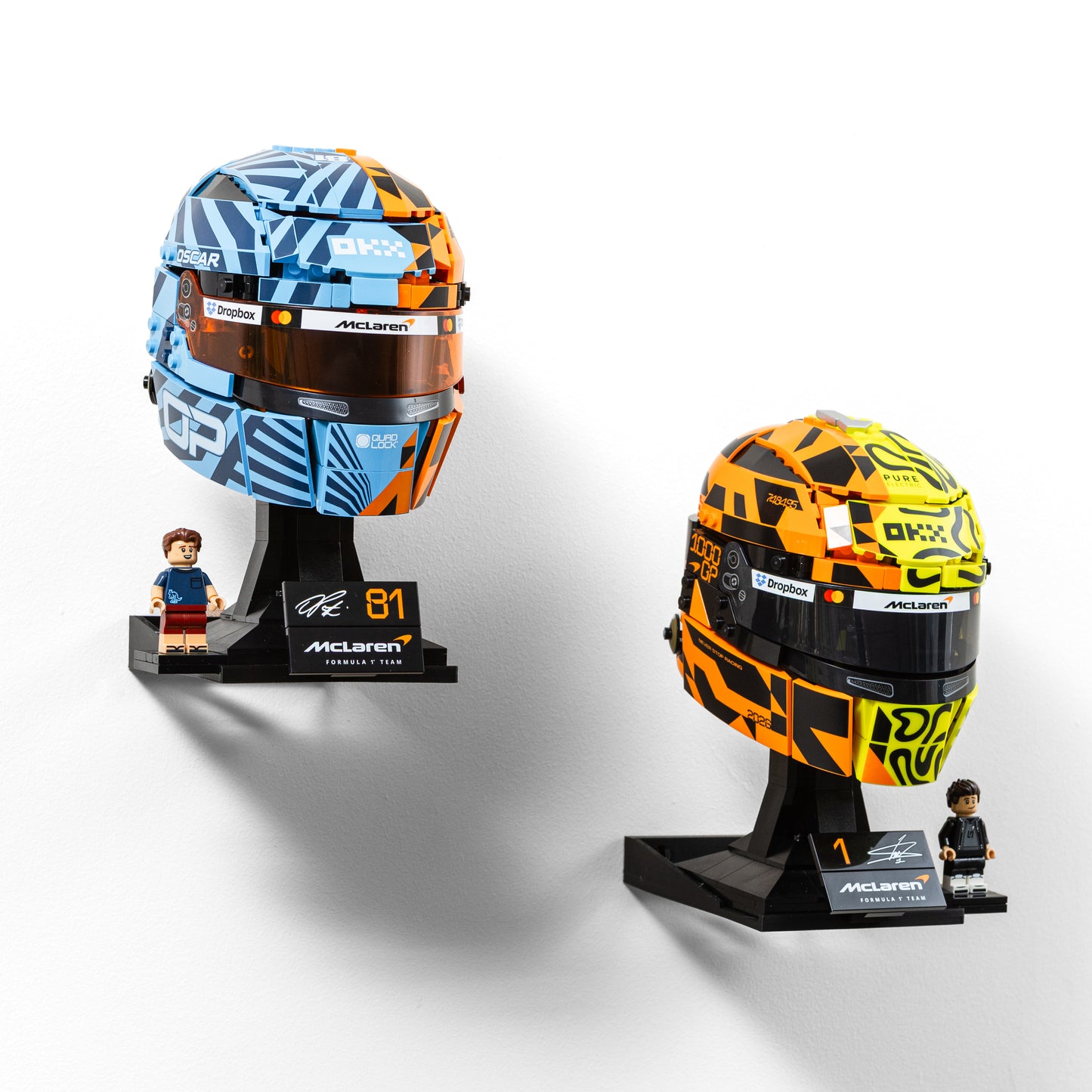 Wall Mount Compatible With LEGO Lando Norris 43023 - Lewis Hamilton 43022 - Charles Leclerc 43014 – Oscar Piastri 43017