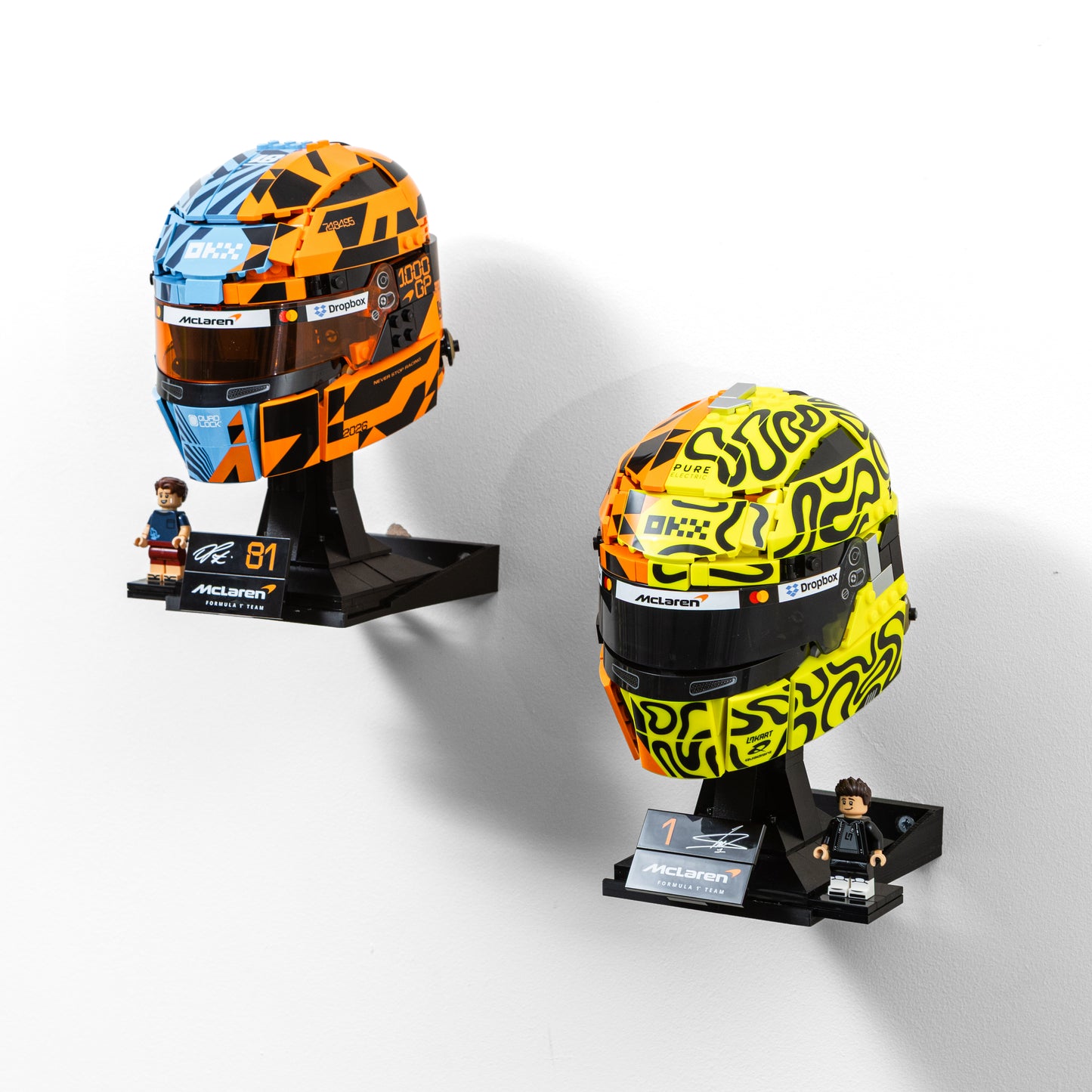 Wall Mount Compatible With LEGO Lando Norris 43023 - Lewis Hamilton 43022 - Charles Leclerc 43014 – Oscar Piastri 43017