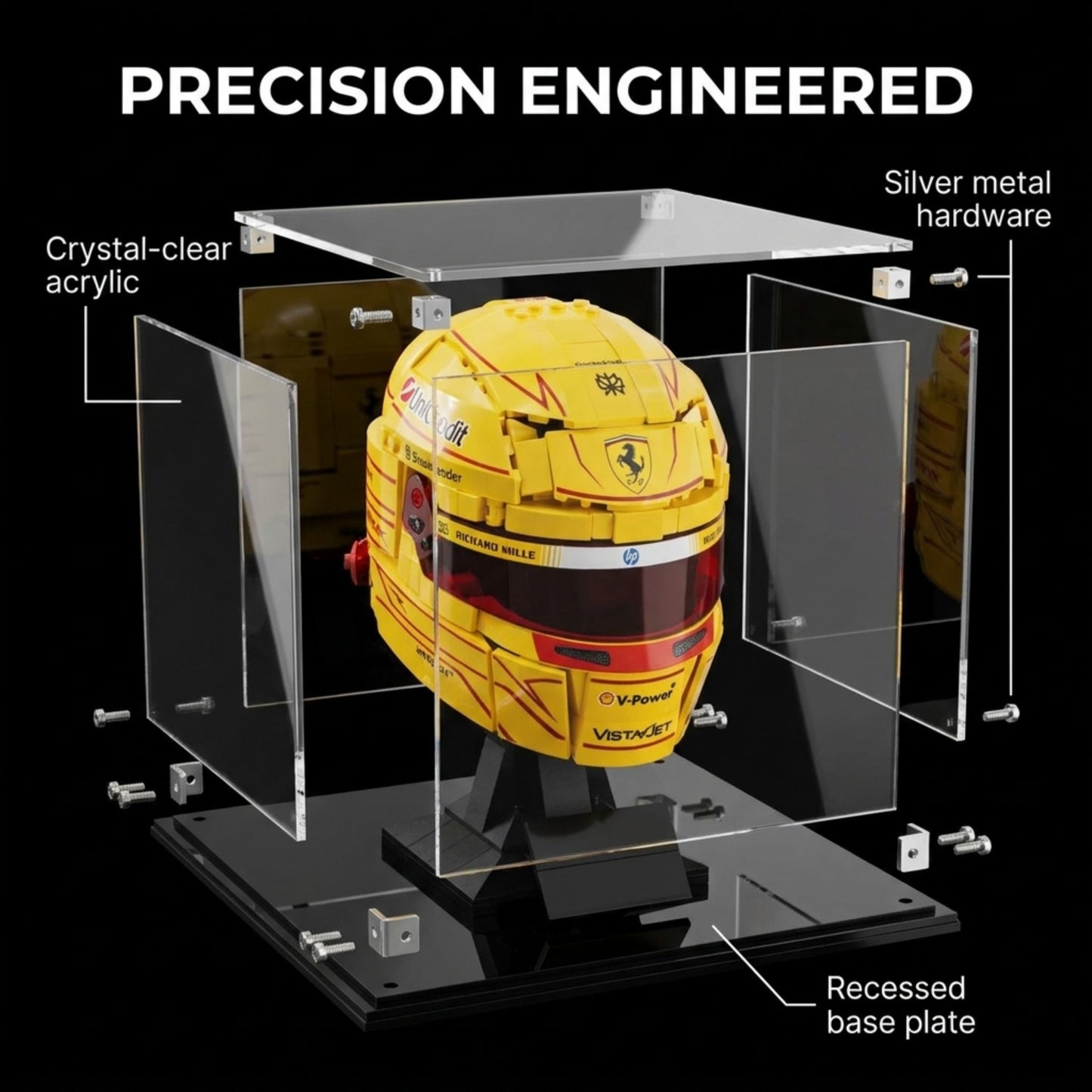 Acrylic Display Case Compatible With LEGO Lando Norris 43023 - Lewis Hamilton 43022 - Charles Leclerc 43014 – Oscar Piastri 43017