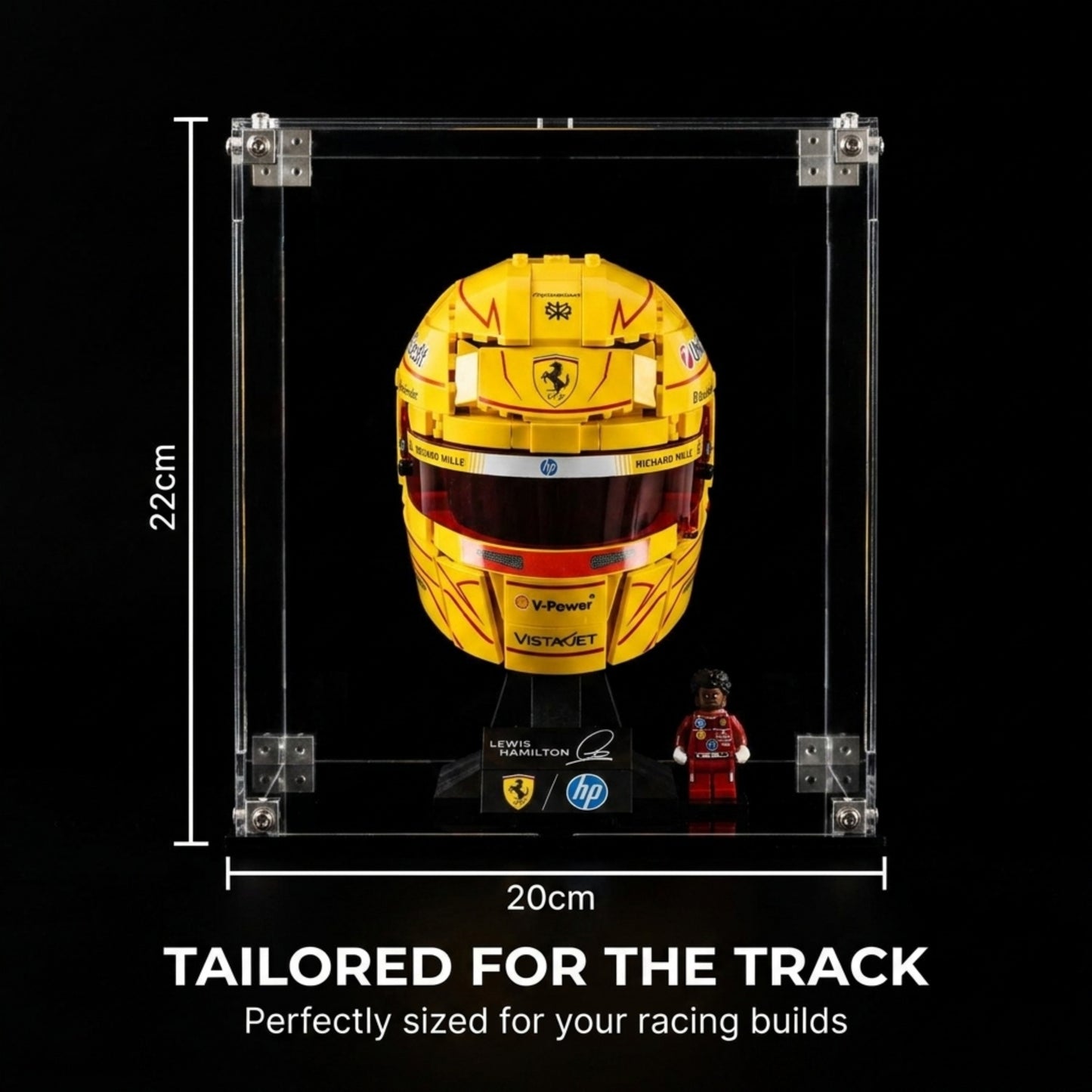Acrylic Display Case Compatible With LEGO Lando Norris 43023 - Lewis Hamilton 43022 - Charles Leclerc 43014 – Oscar Piastri 43017