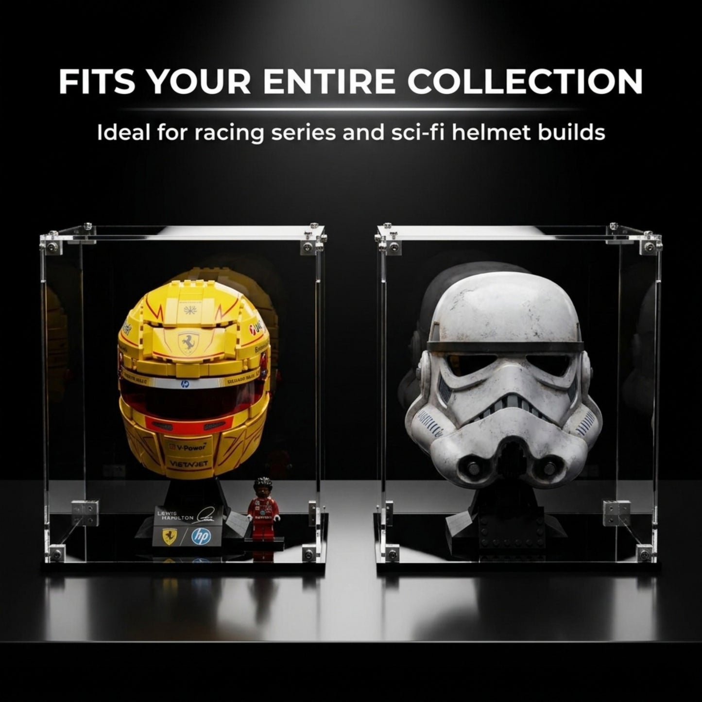 Acrylic Display Case Compatible With LEGO Lando Norris 43023 - Lewis Hamilton 43022 - Charles Leclerc 43014 – Oscar Piastri 43017