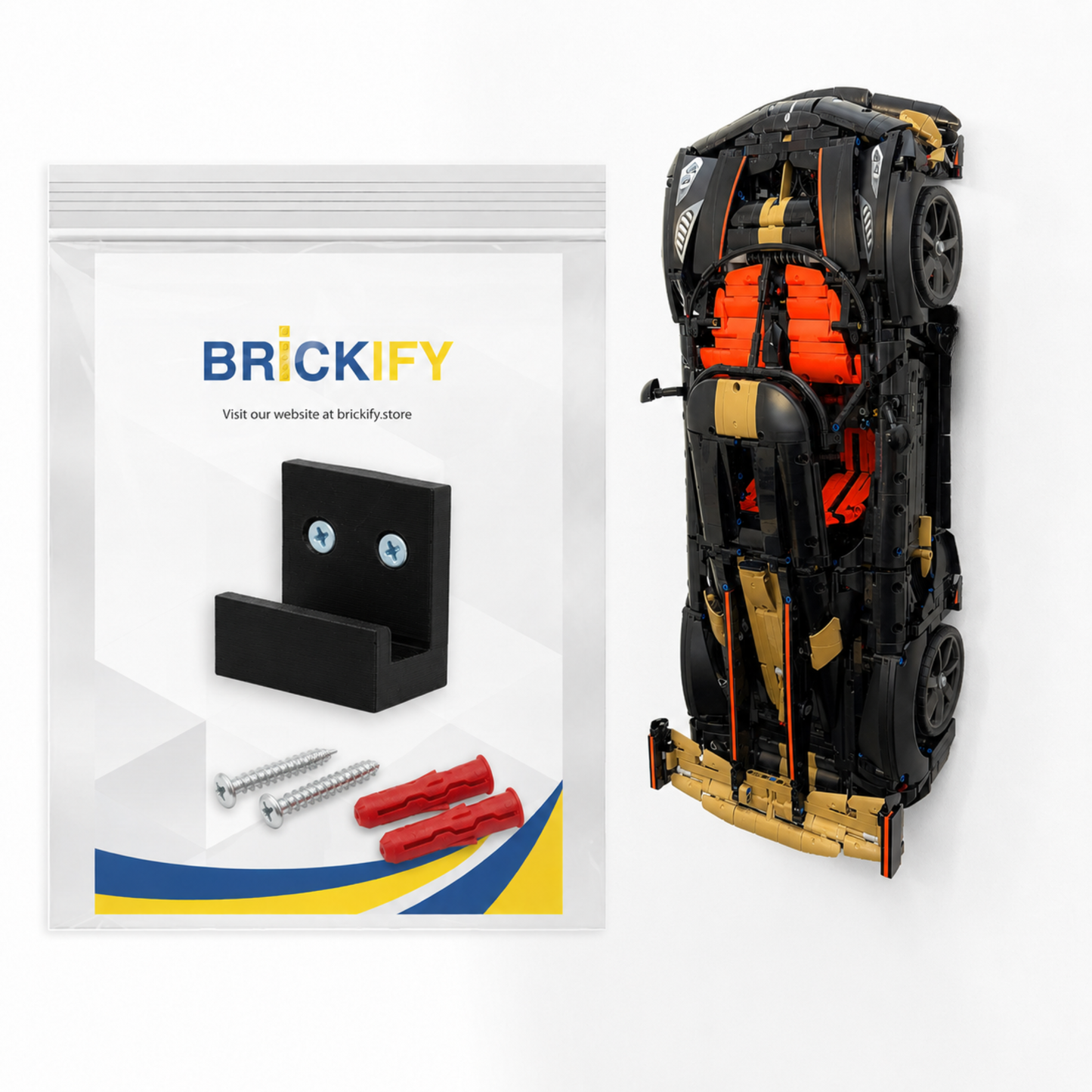 Wall Mount Bracket Compatible with LEGO Technic Koenigsegg Sadair's Spear 42232 - Car Not Included