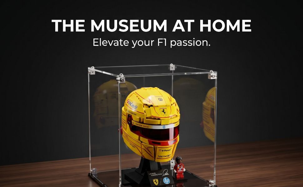 Acrylic Display Case Compatible With LEGO Lewis Hamilton Helmet 43022 & Charles Leclerc Helmet 43014